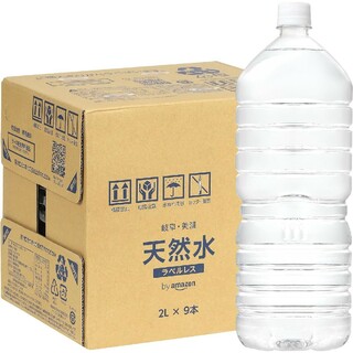 天然水 岐阜 美濃 ２L × １８本 ラベルレス(ミネラルウォーター)