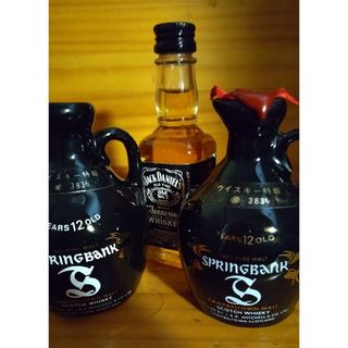 ジャックダニエル(JACK DANIEL'S)のスプリングバンク　12年　37ml2本、ジャックダニエル　50ml1本43%(ウイスキー)