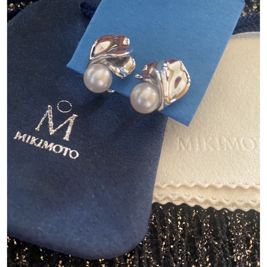 イヤリングMIKIMOTO パール　イヤリング　バラ　シルバー　真珠　小粒