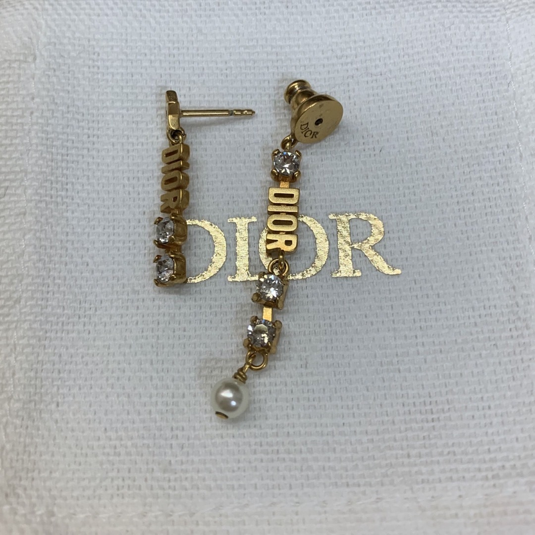 Dior ファションジュエリー　ゴールド　ピアス　ロゴ 4