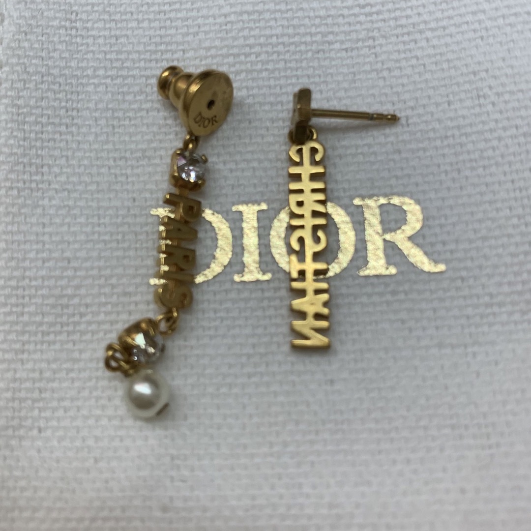 Dior ファションジュエリー　ゴールド　ピアス　ロゴ 6