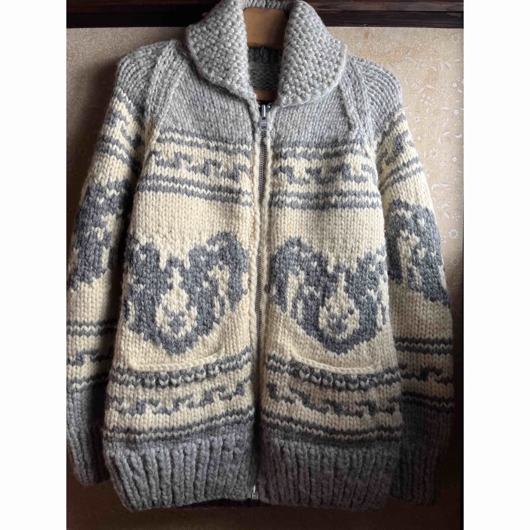 ❄︎防寒❄︎ カナダ手編み　カウチンセーター防寒対策