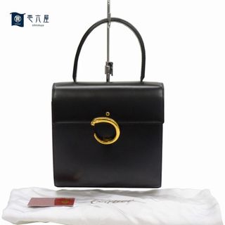 カルティエ(Cartier)のCartier カルティエ パンテール ハンドバッグ パンサーライン ブラック ゴールド金具 レザー 本革 手提げカバン 【中古】 JA-17590(ハンドバッグ)