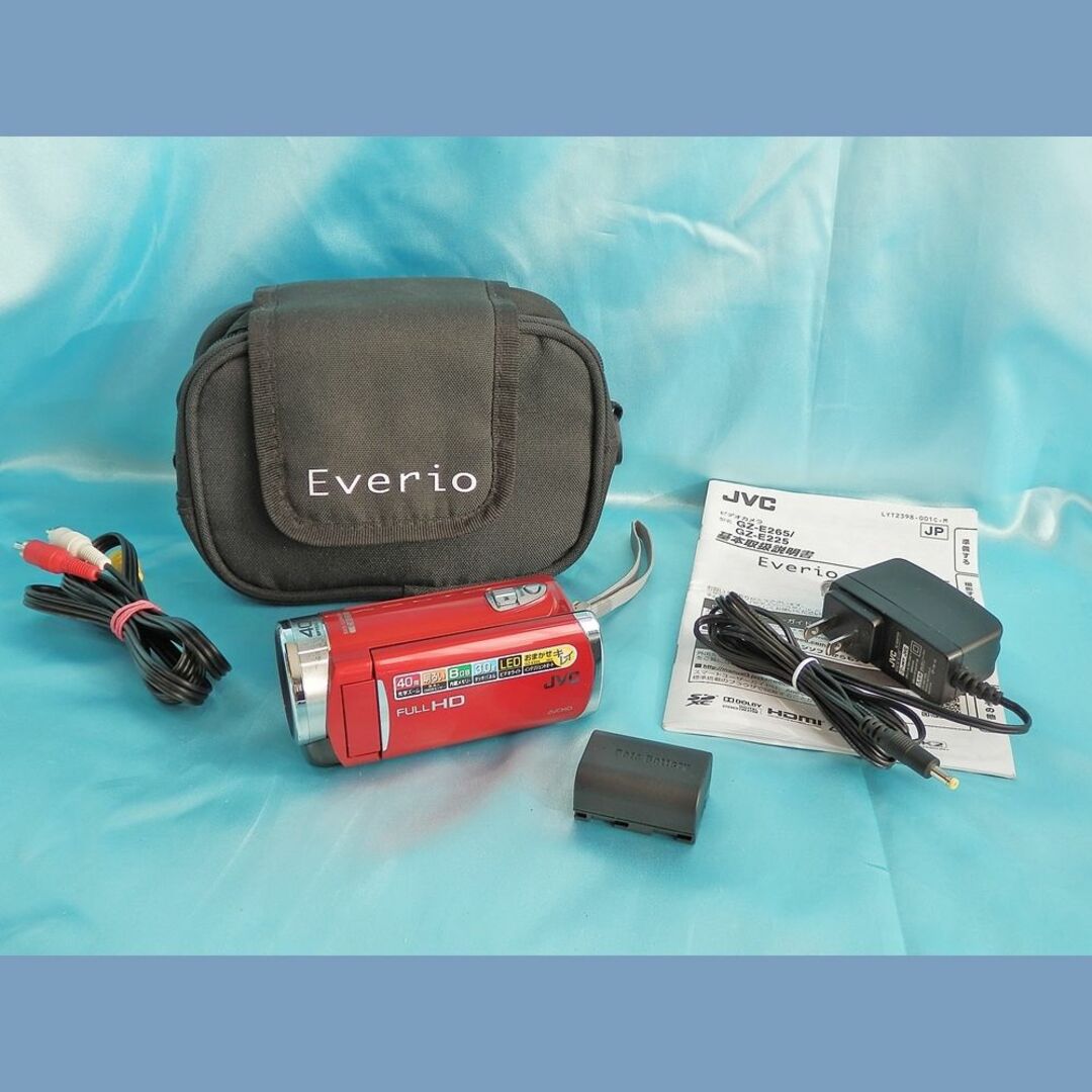 Victor(ビクター)のJVC Everio GZ-E225 レッド SD対応・8GB内蔵ビデオカメラ スマホ/家電/カメラのカメラ(ビデオカメラ)の商品写真