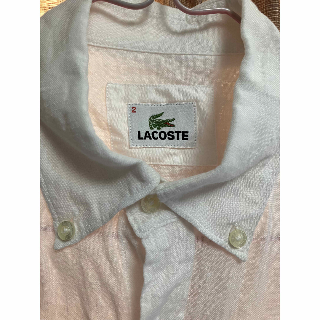 LACOSTE(ラコステ)の★良品★ラコステ 半袖リネンシャツ ホワイト/サイズ：2 メンズのトップス(シャツ)の商品写真