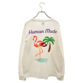 ヒューマンメイド(HUMAN MADE)のHUMAN MADE ヒューマンメイド Flamingo L/S T-Shirt White フラミンゴ プリント コットン長袖Tシャツ ホワイト(Tシャツ/カットソー(七分/長袖))