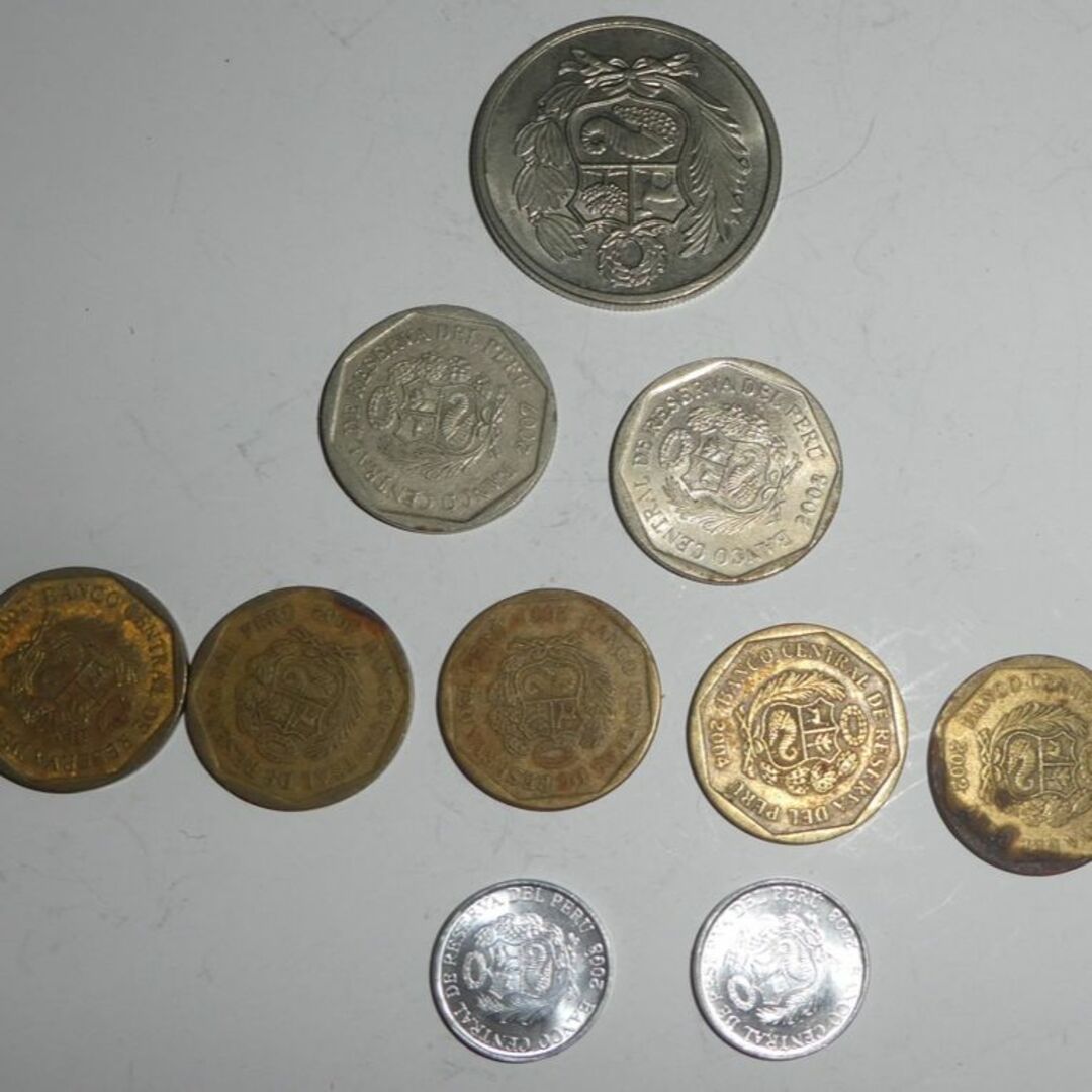 ペルー　コイン10枚セット 　Peru 10　coins エンタメ/ホビーの美術品/アンティーク(貨幣)の商品写真