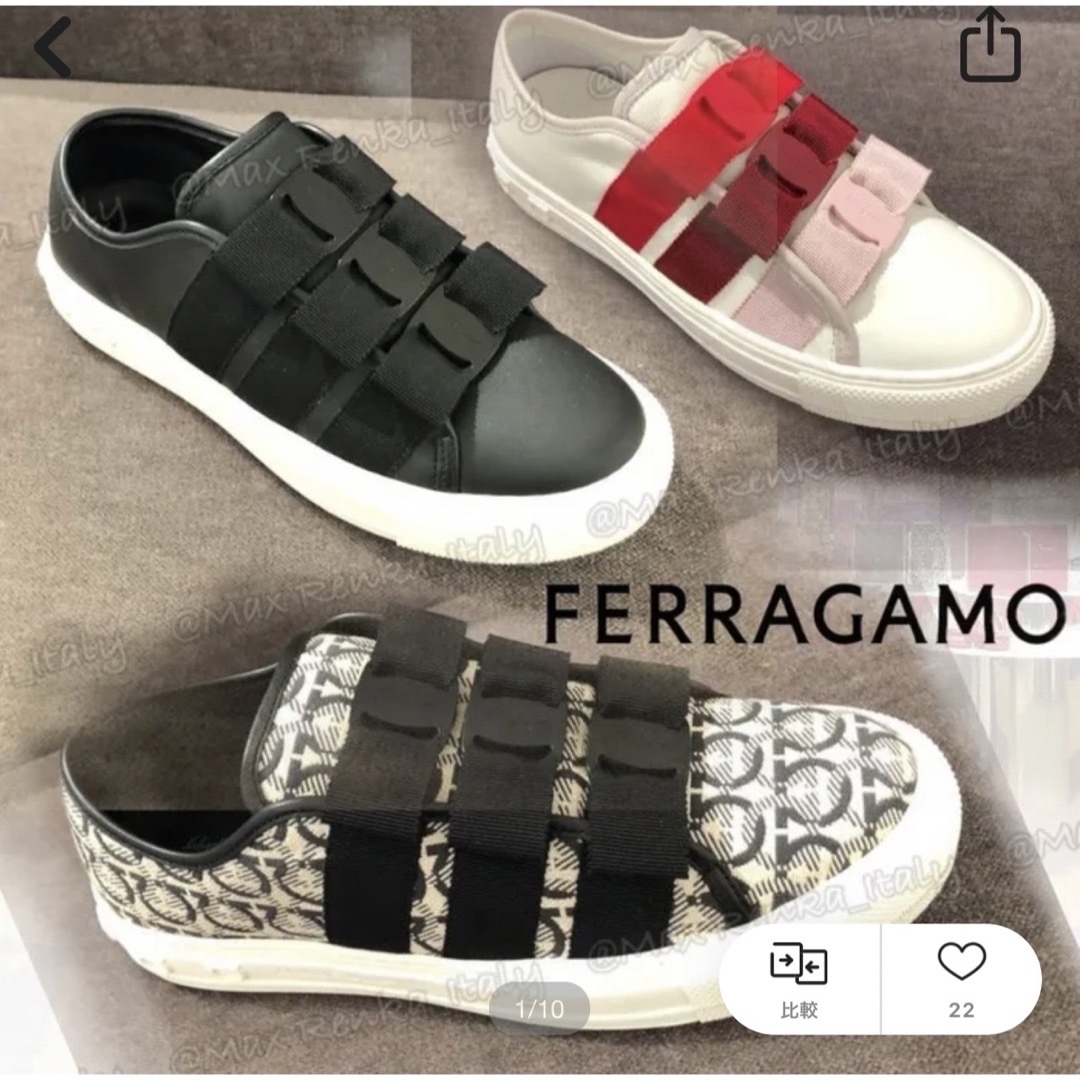 Ferragamo  リボンスリッポン  黒