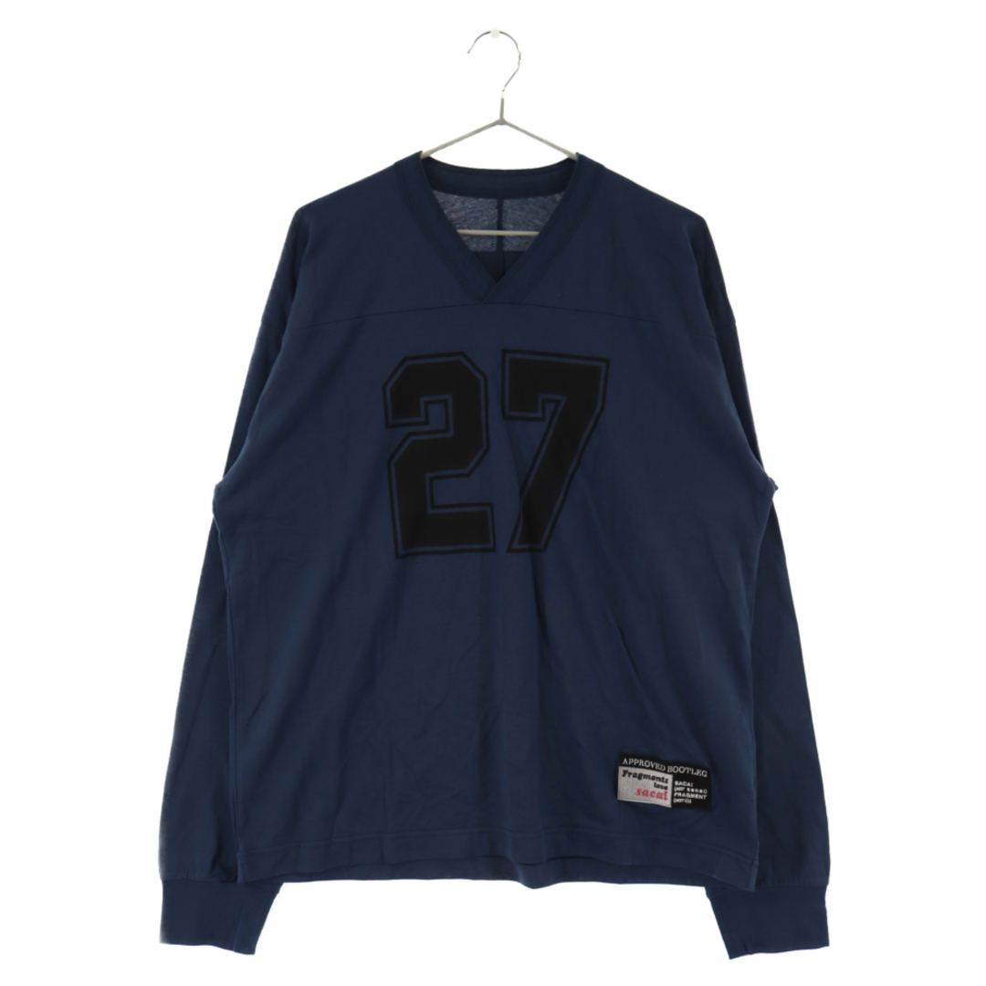 535センチ肩幅Sacai サカイ ×FRAGMENT フラグメント TOKYO限定 ナンバリングフットボールTシャツ ネイビー 20-0234S