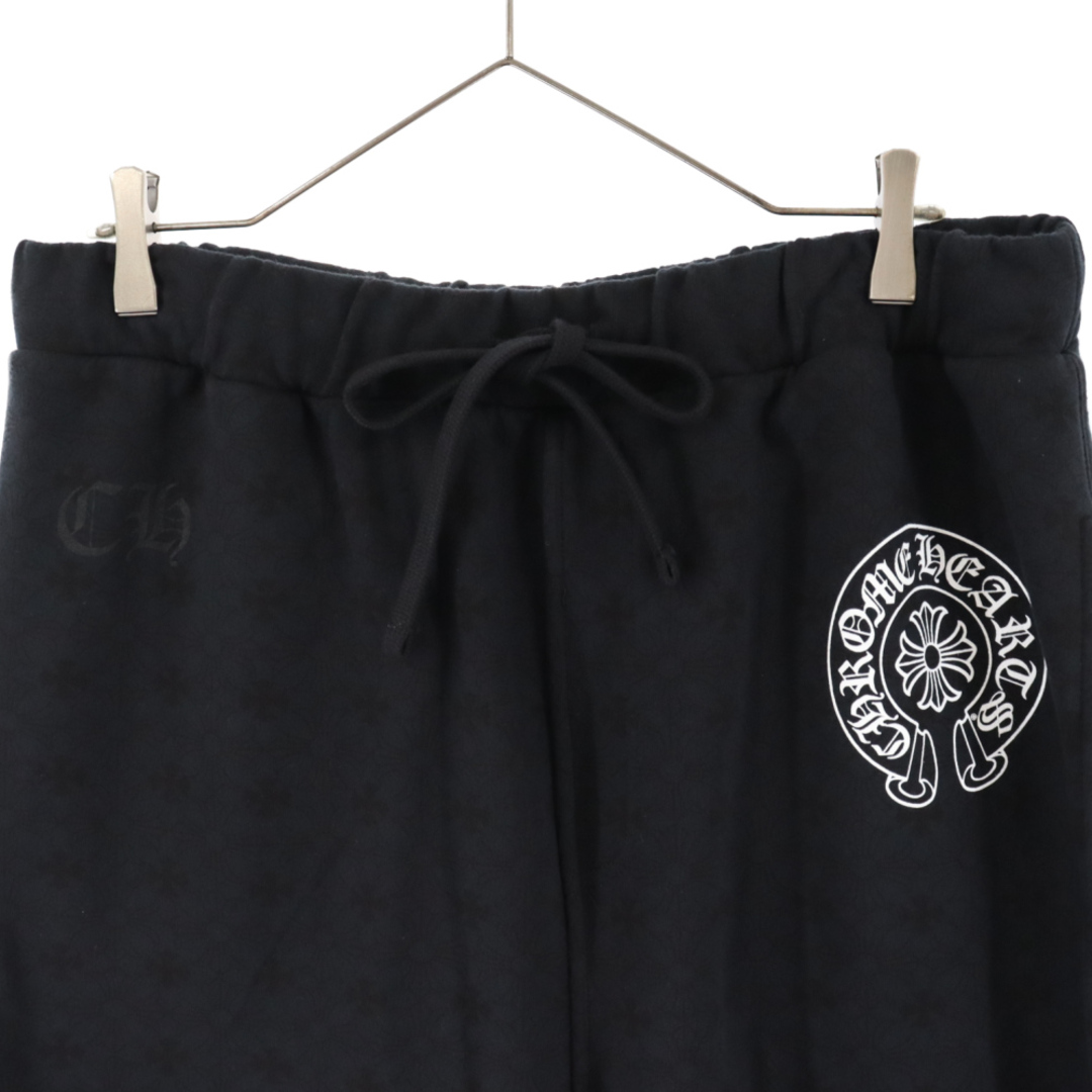 CHROME HEARTS クロムハーツ SLIT PKT BND BTT CHプラス 総柄 ホースシュープリント スウェットロングパンツ