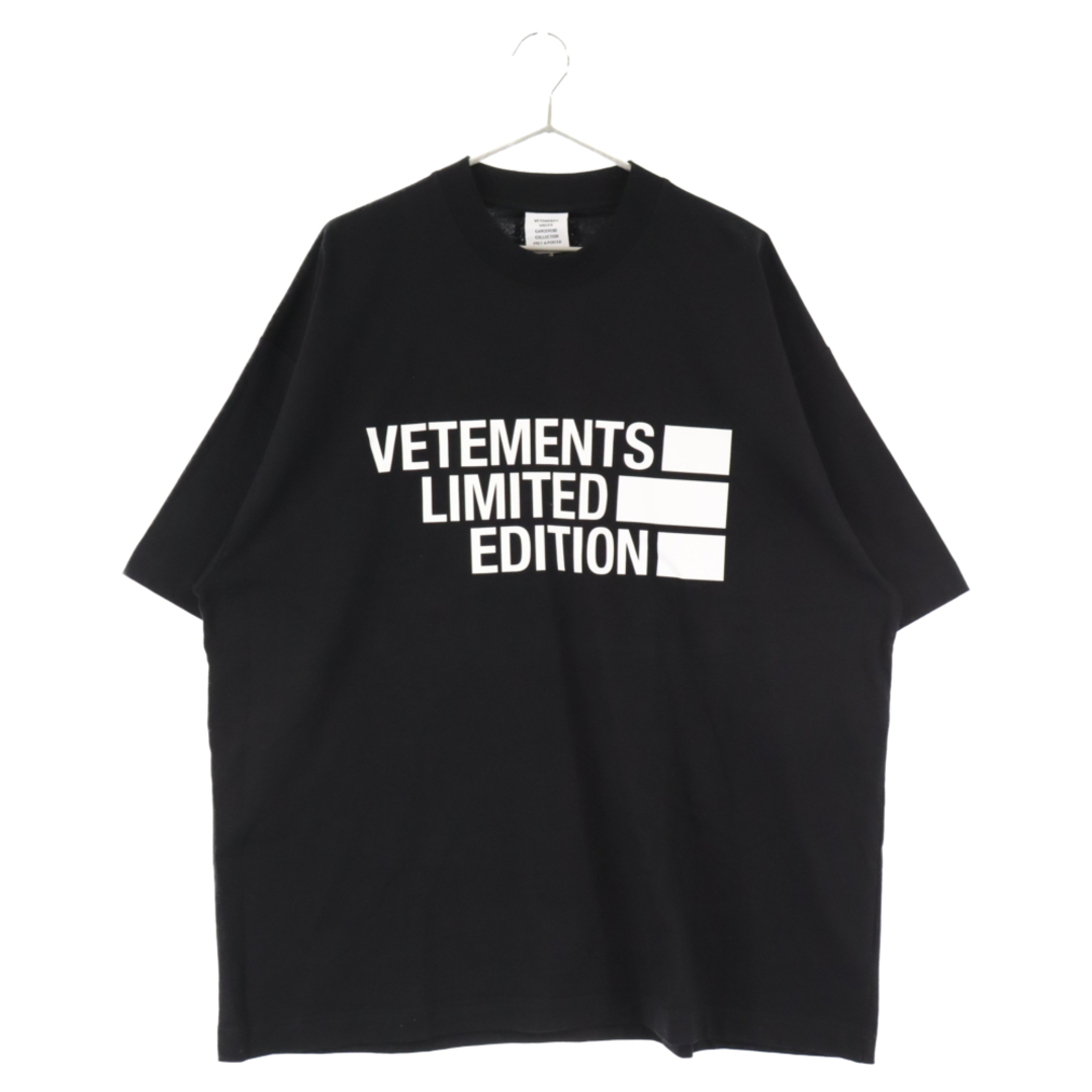 60センチ袖丈VETEMENTS ヴェトモン 23SS LIMITED EDITION UE63TR161B リミテッドエディション プリントTシャツ 半袖Tシャツ カットソー ブラック