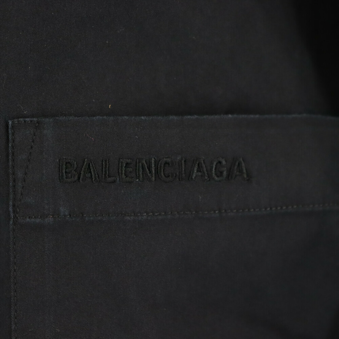 BALENCIAGA バレンシアガ ロゴ刺繍オーバーサイズ長袖シャツ ブラック 565450 TWB01 4