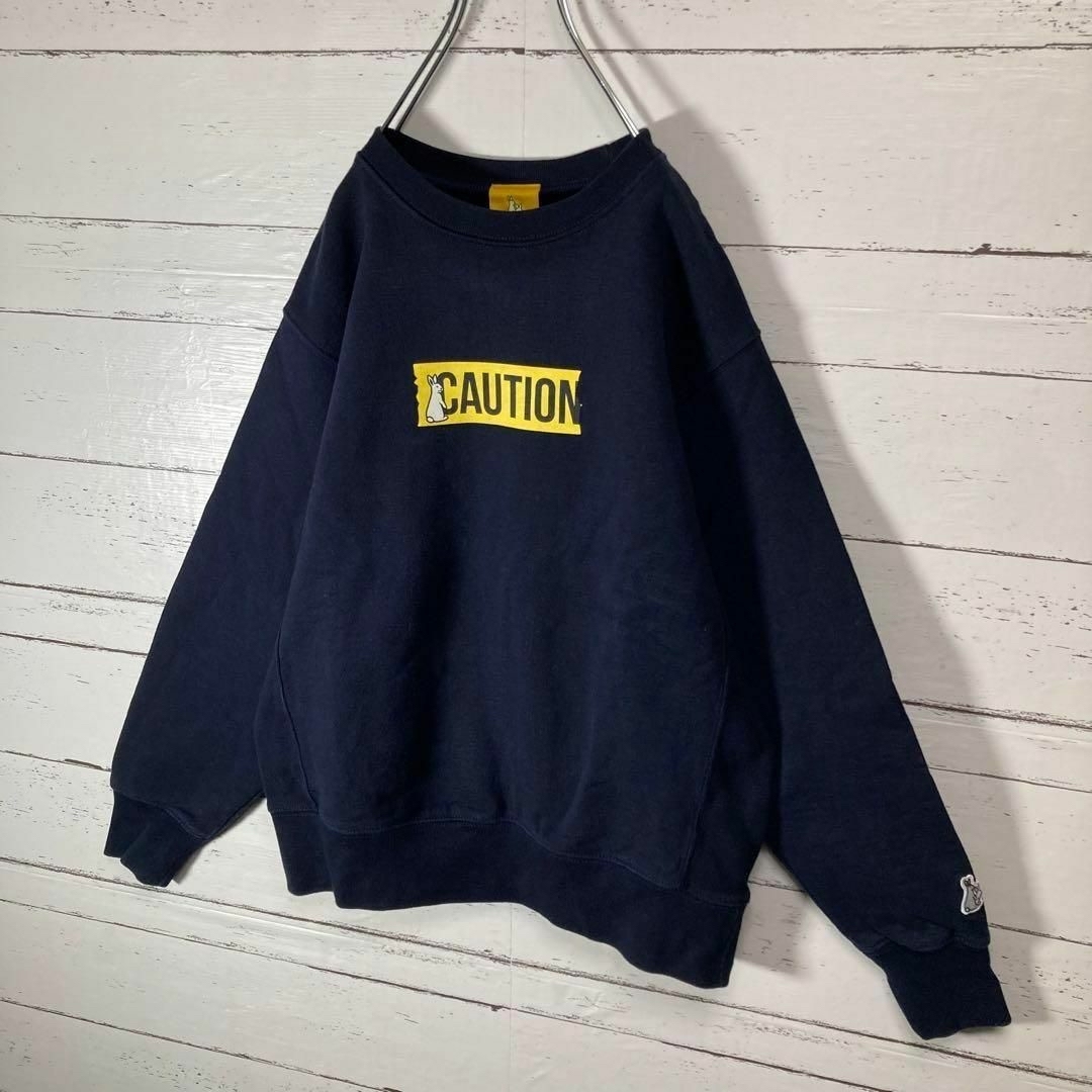 【極希少】FR2 スウェット 刺繍ロゴ 黄色 Lサイズ CAUTION 最安値