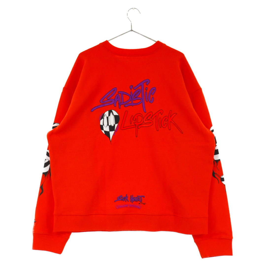 CHROME HEARTS クロムハーツ 23SS×MATTY BOY SWTSHRT PPO U CREW マッティボーイ クルーネックスウェットシャツ トレーナー プリント チョンパー レッド