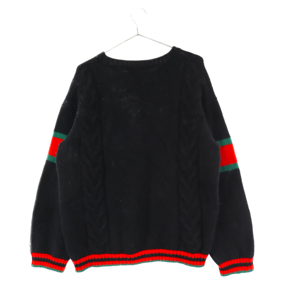 Gucci(グッチ)のGUCCI グッチ 19AW Cable Knit Sweater シェリーライン ケーブルニット セーター 548115 X1561 ブラック メンズのトップス(ニット/セーター)の商品写真