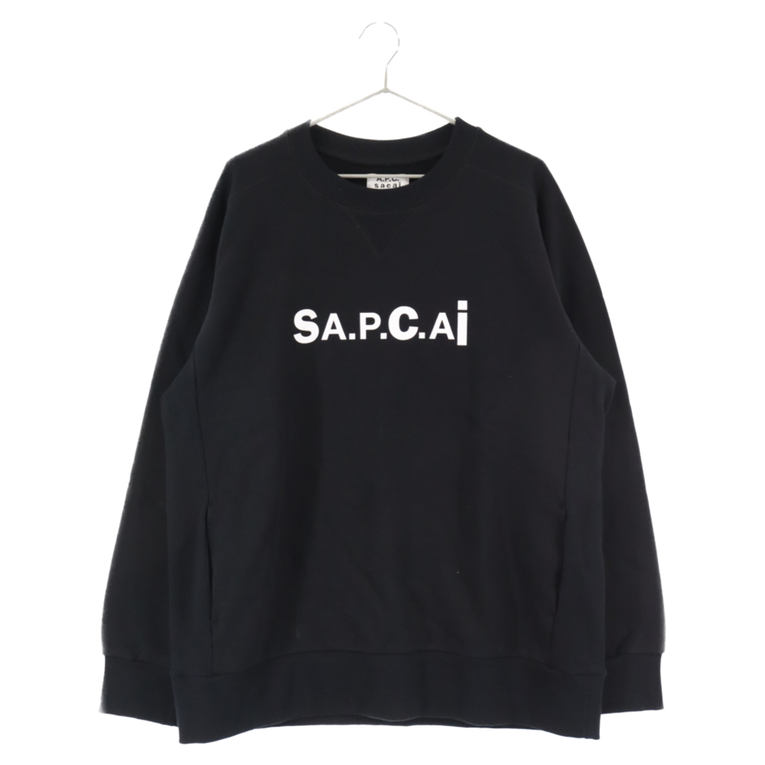 Sacai サカイ 21SS×A.P.C. LOGO PRINT SWEAT CREW 21E2-COEON-M27656 アーペーセー フロントロゴプリントスウェットクルーネックプルオーバー スウェットトレーナー