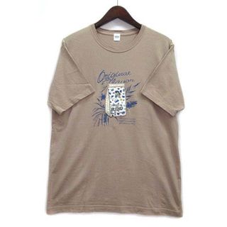 タケオキクチ(TAKEO KIKUCHI)のタケオキクチ コーヒーパッケージ アップリケ プリント Tシャツ ベージュ 3(Tシャツ/カットソー(半袖/袖なし))