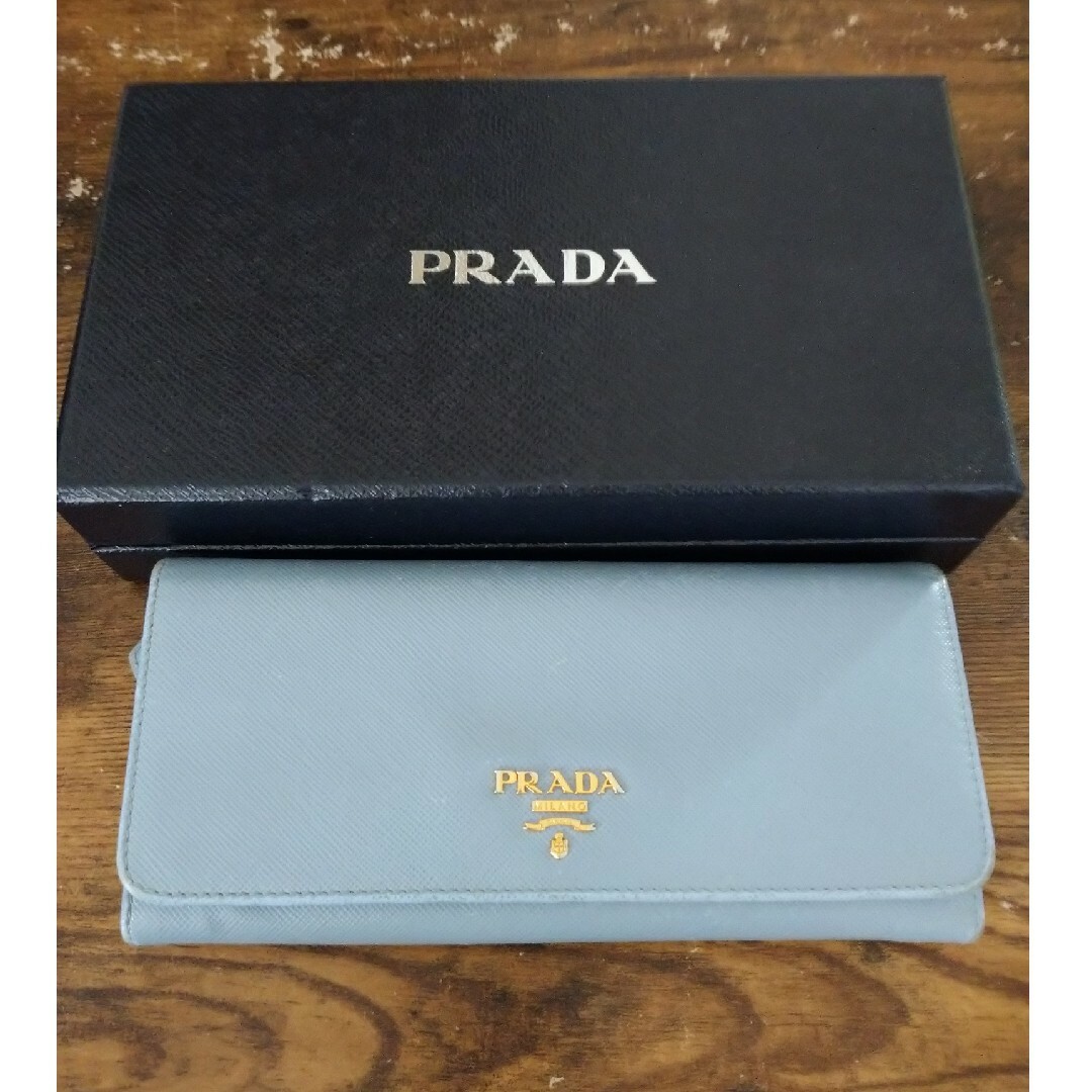 PRADA(プラダ)のうらしま様専用［中古品］プラダ長財布/サフィアーノ/ブルー レディースのファッション小物(財布)の商品写真