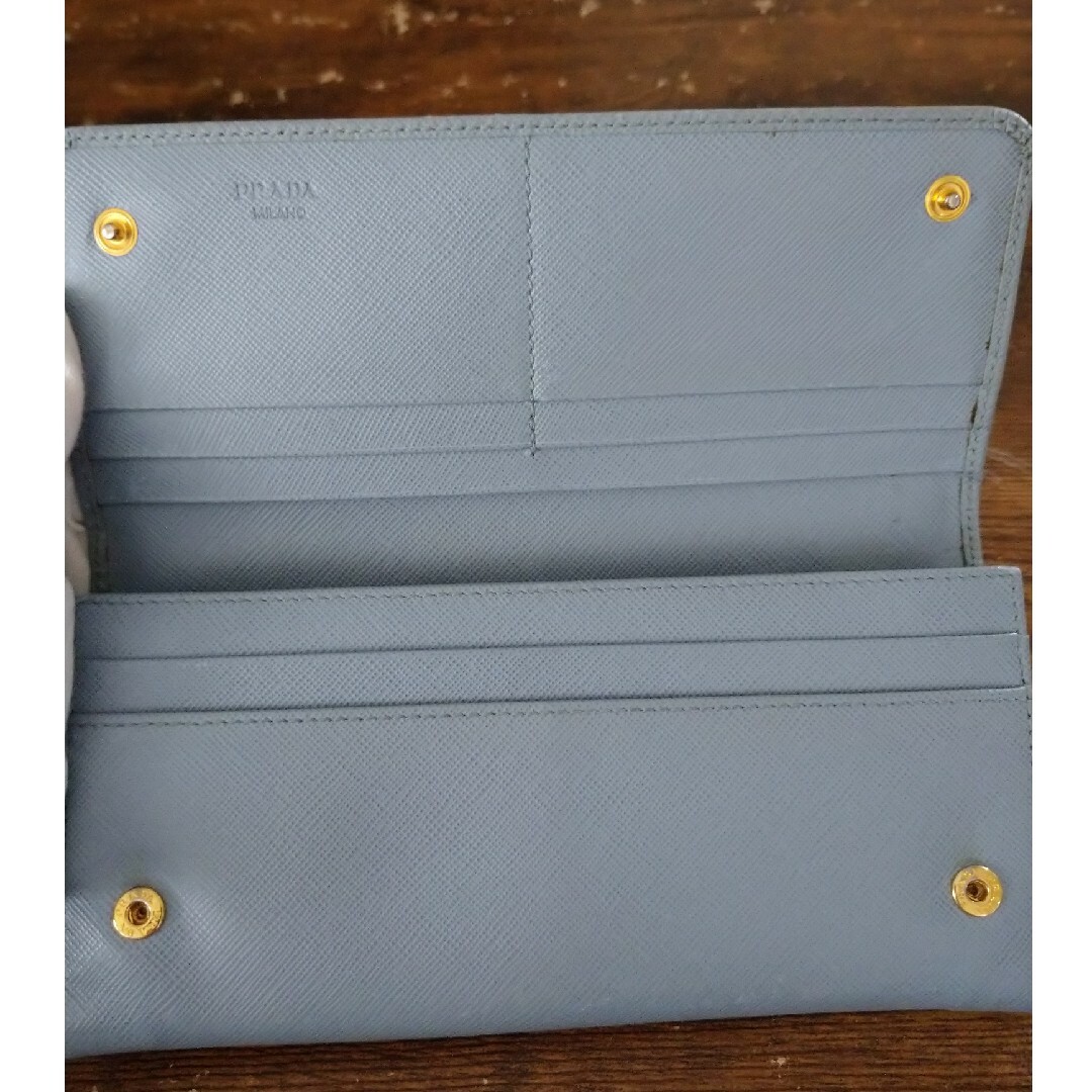 PRADA(プラダ)のうらしま様専用［中古品］プラダ長財布/サフィアーノ/ブルー レディースのファッション小物(財布)の商品写真