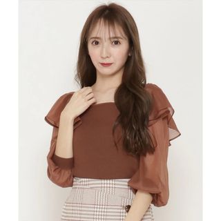 ウィルセレクション(WILLSELECTION)の新品ウィルセレクション ♡フリル　カットソー　異素材トップス(カットソー(長袖/七分))