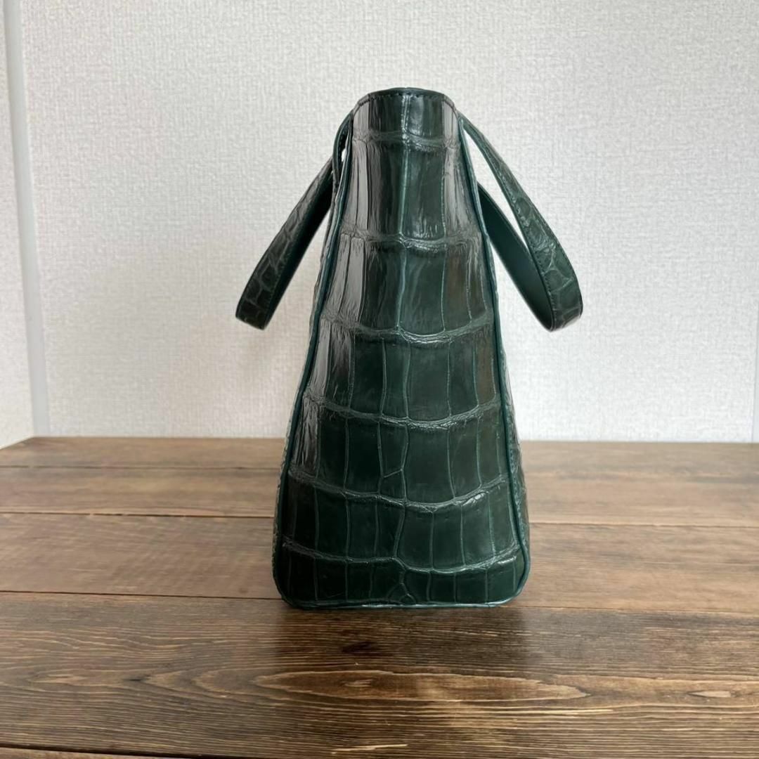 トートバッグ シャイニング クロコダイル 【本物保証】 ワニ 本革