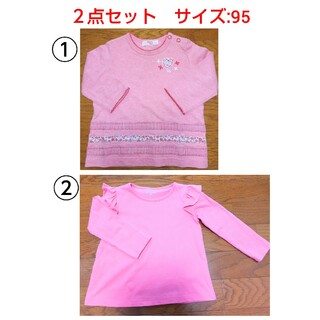 ティンカーベル(TINKERBELL)の七分袖シャツ＋長袖シャツ　2点セット　95(Tシャツ/カットソー)