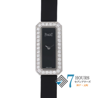 【117730】PIAGET ピアジェ  P11014 ライムライト ダイヤベゼル ブラックダイヤル WG/レザー クオーツ 純正ボックス 腕時計 時計 WATCH レディース 女性 女
