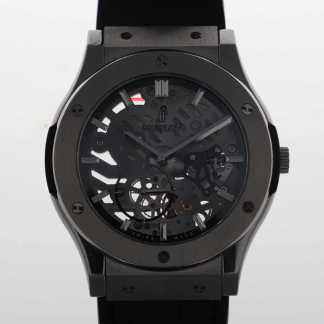 【117747】HUBLOT ウブロ  515.NX.017.LR クラシック・フュージョン クラシコ ウルトラシン 世界1000本限定 スケルトンダイヤル TI/SS/レザー（ラバー/クロコ） 手巻き 当店オリジナルボックス 腕時計 時計 WATCH メンズ 男性 男 紳士