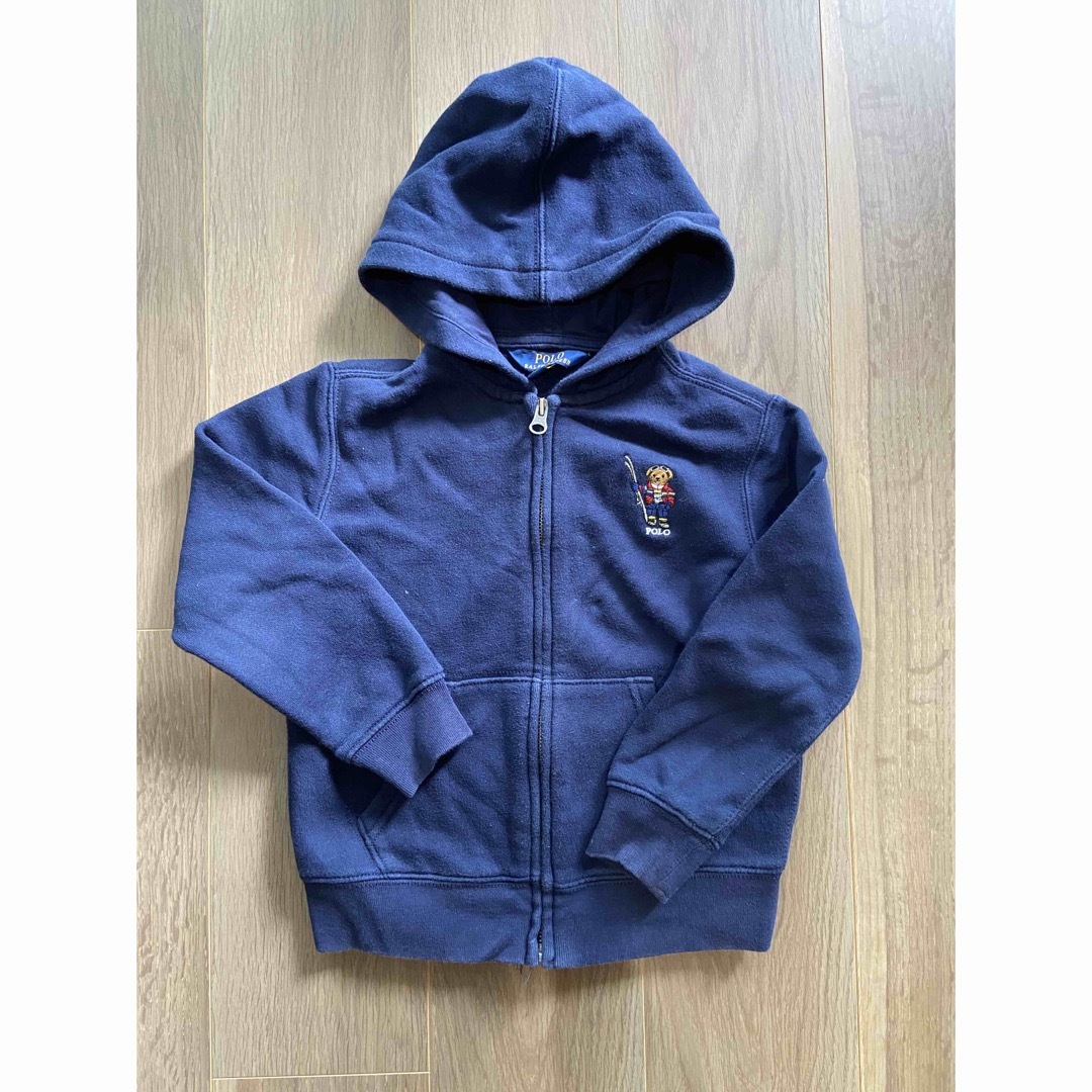 POLO RALPH LAUREN(ポロラルフローレン)の美品ポロラルフローレン　キッズ　パーカー　サイズ5 紺 キッズ/ベビー/マタニティのキッズ服男の子用(90cm~)(ジャケット/上着)の商品写真