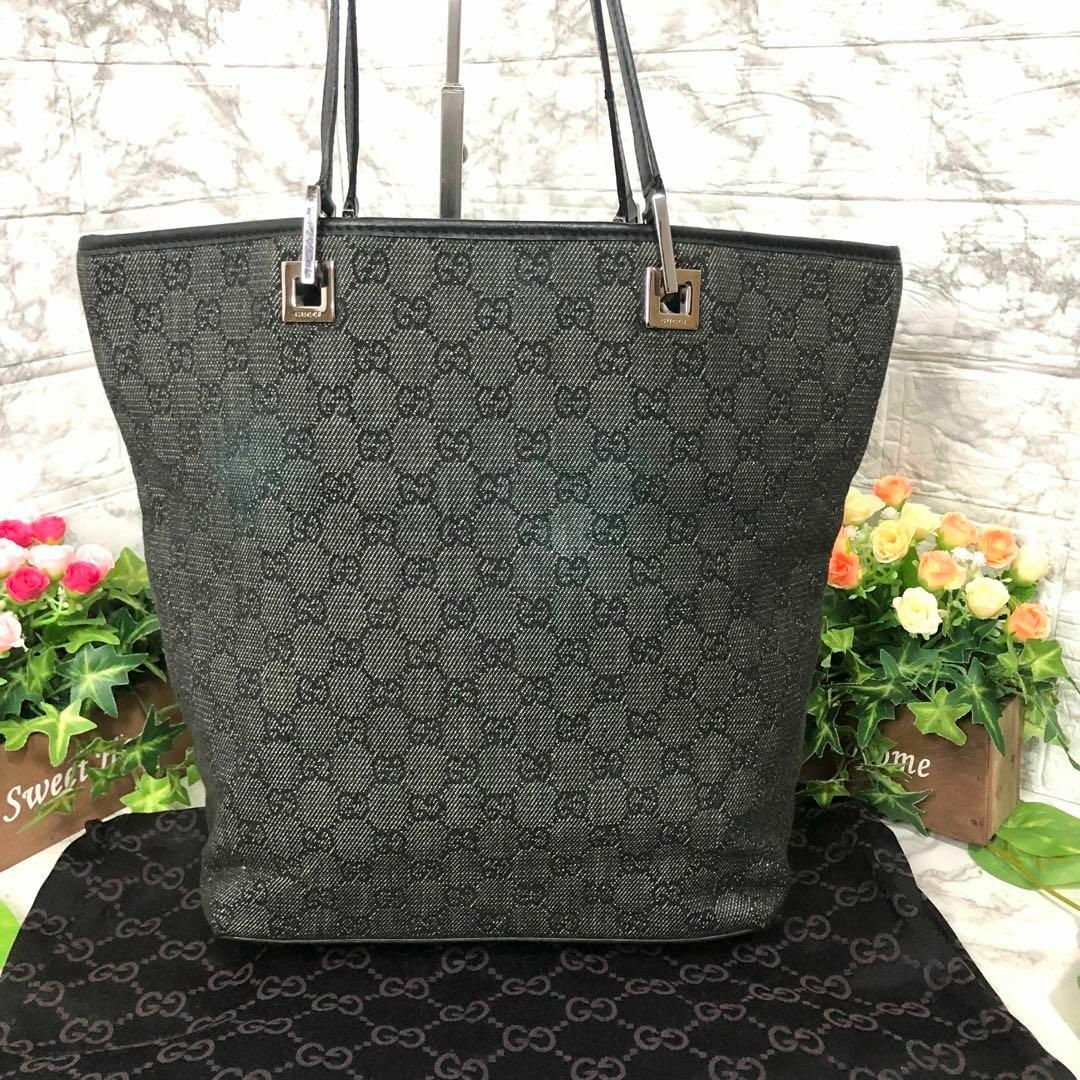 良品✨】GUCCI グッチ トートバッグ GG柄 キャンバス レザー 黒-