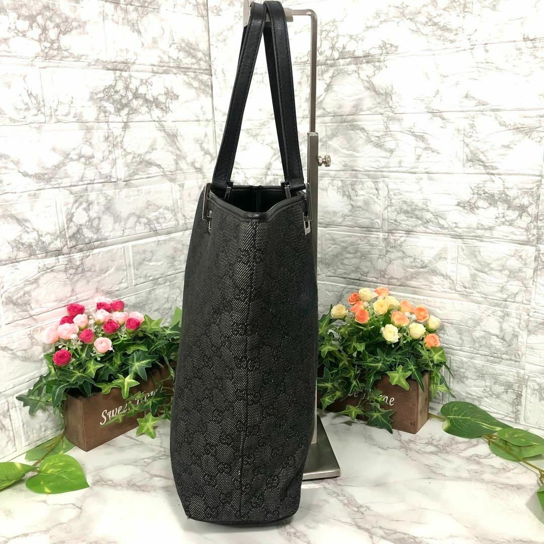 良品✨グッチ GGキャンバス×レザー トートバッグ 肩掛け ユニセックス 黒系