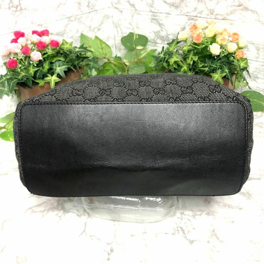 良品✨グッチ GGキャンバス×レザー トートバッグ 肩掛け ユニセックス 黒系