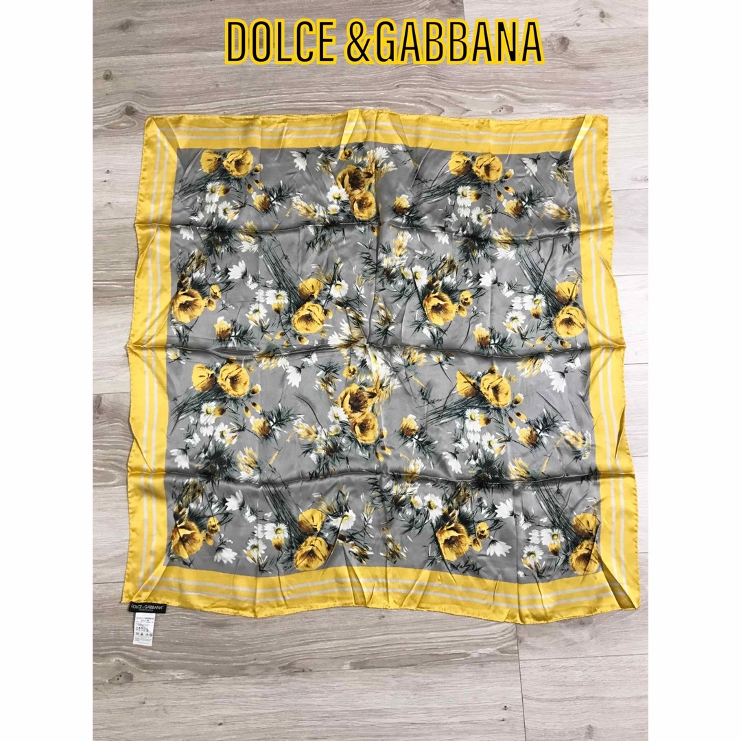 【美品】DOLCE＆GABBANA シルク100% フラワー 花柄 スカーフ | フリマアプリ ラクマ