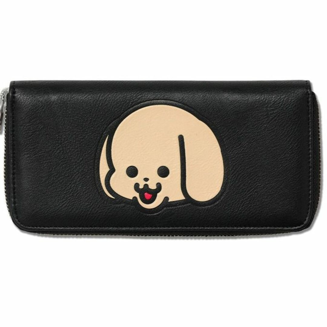 新品 cune キューン うさぎ 財布 黒 犬 いぬ 三つ折り ウォレット