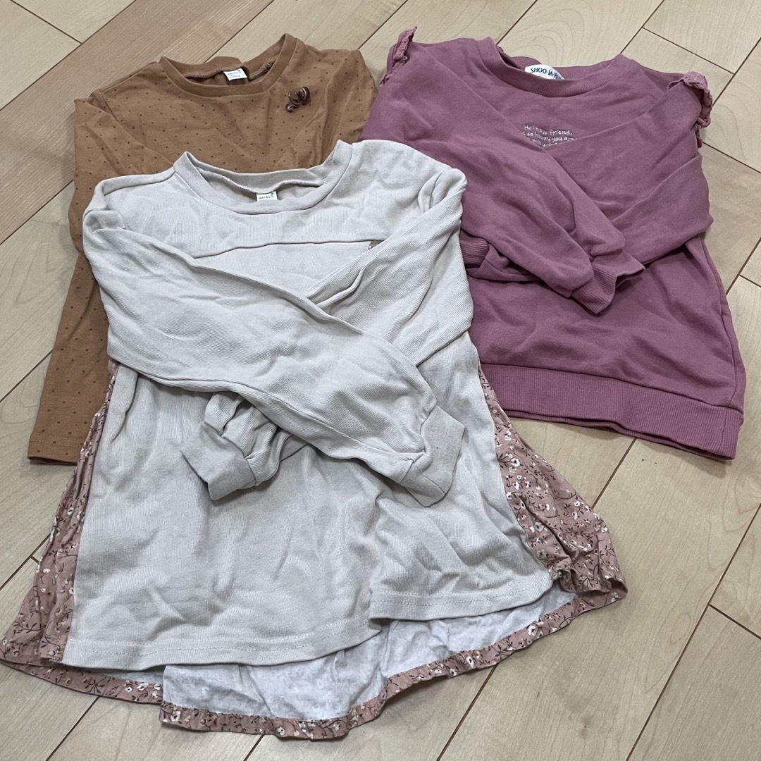 apres les cours(アプレレクール)の110cm長袖服3着 キッズ/ベビー/マタニティのキッズ服女の子用(90cm~)(Tシャツ/カットソー)の商品写真