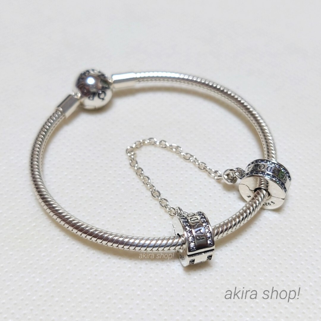 ♡Pandora ロゴ セーフティーチェーン シルバー♪ レディースのアクセサリー(チャーム)の商品写真