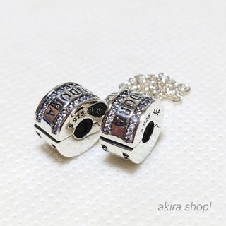 ♡Pandora ロゴ セーフティーチェーン シルバー♪(チャーム)