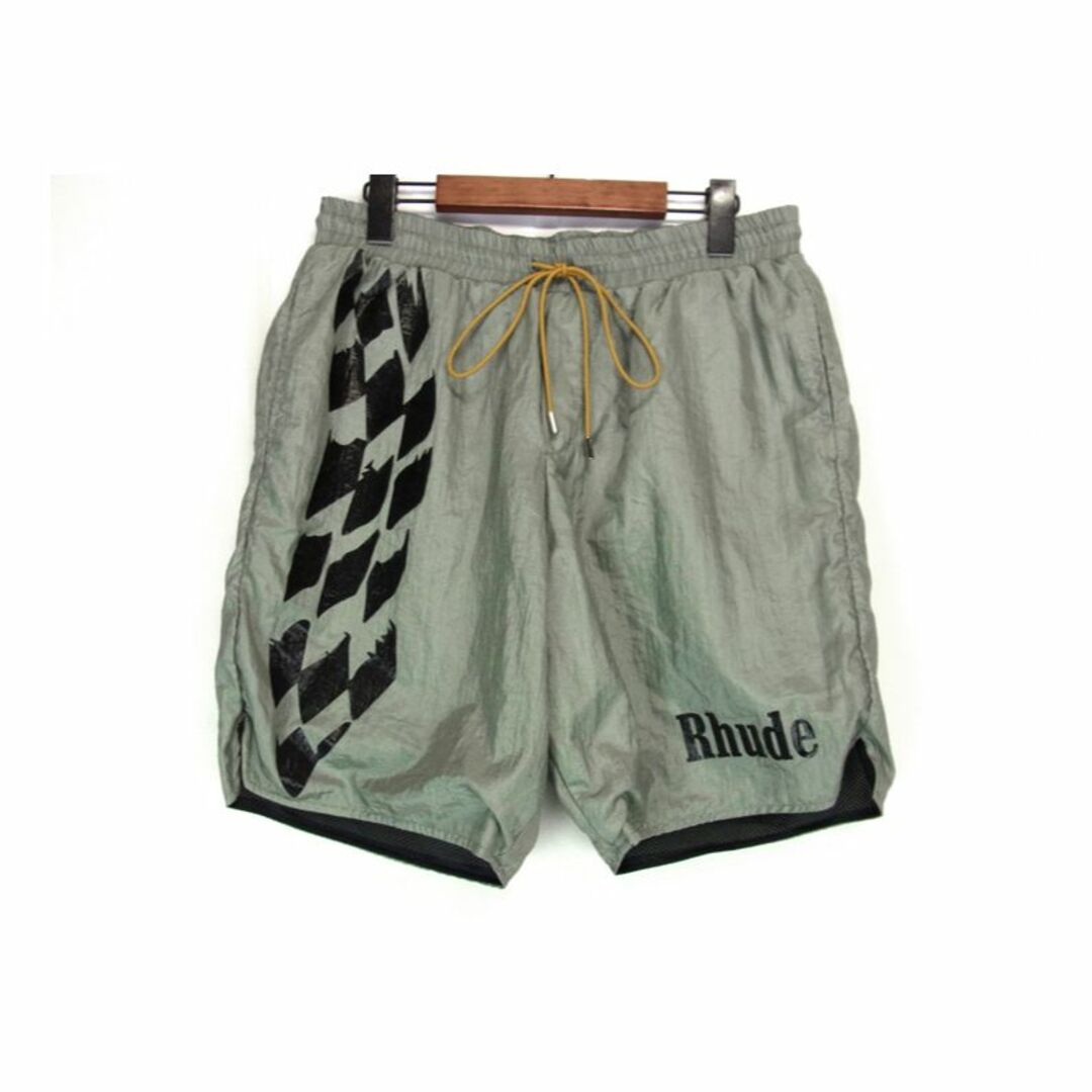 ルード RHUDE □ ロゴ プリント ナイロン ショート パンツ ショーツ