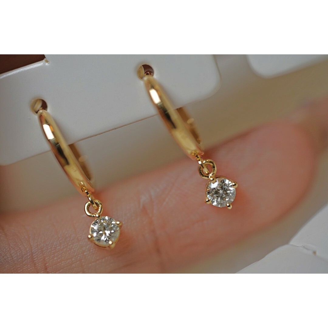 天然ダイヤモンドピアス0.42ct　k18