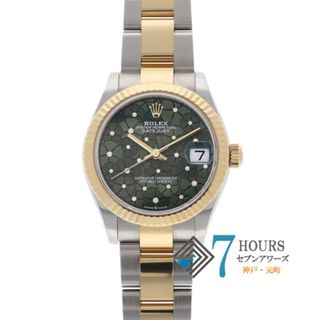 ロレックス(ROLEX)の【116862】ROLEX ロレックス  278273 デイトジャスト 31 オリーブグリーン フローラルモチーフダイヤル ランダム番 YG/SS 自動巻き ギャランティーカード 当店オリジナルボックス 腕時計 時計 WATCH レディース 女性 女【中古】(腕時計)