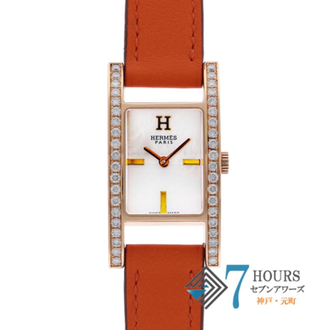 【116884】HERMES エルメス  AC1.271 アルコル  ホワイトシェルダイヤル PG/レザー クオーツ 純正ボックス 腕時計 時計 WATCH レディース 女性 女