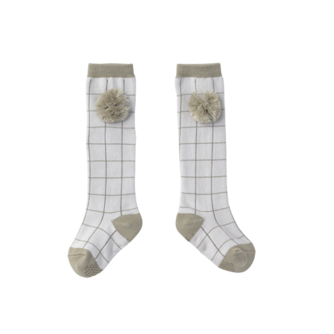 MARLMARL(マールマール)のknee socks 4 graph blue キッズ/ベビー/マタニティのこども用ファッション小物(靴下/タイツ)の商品写真