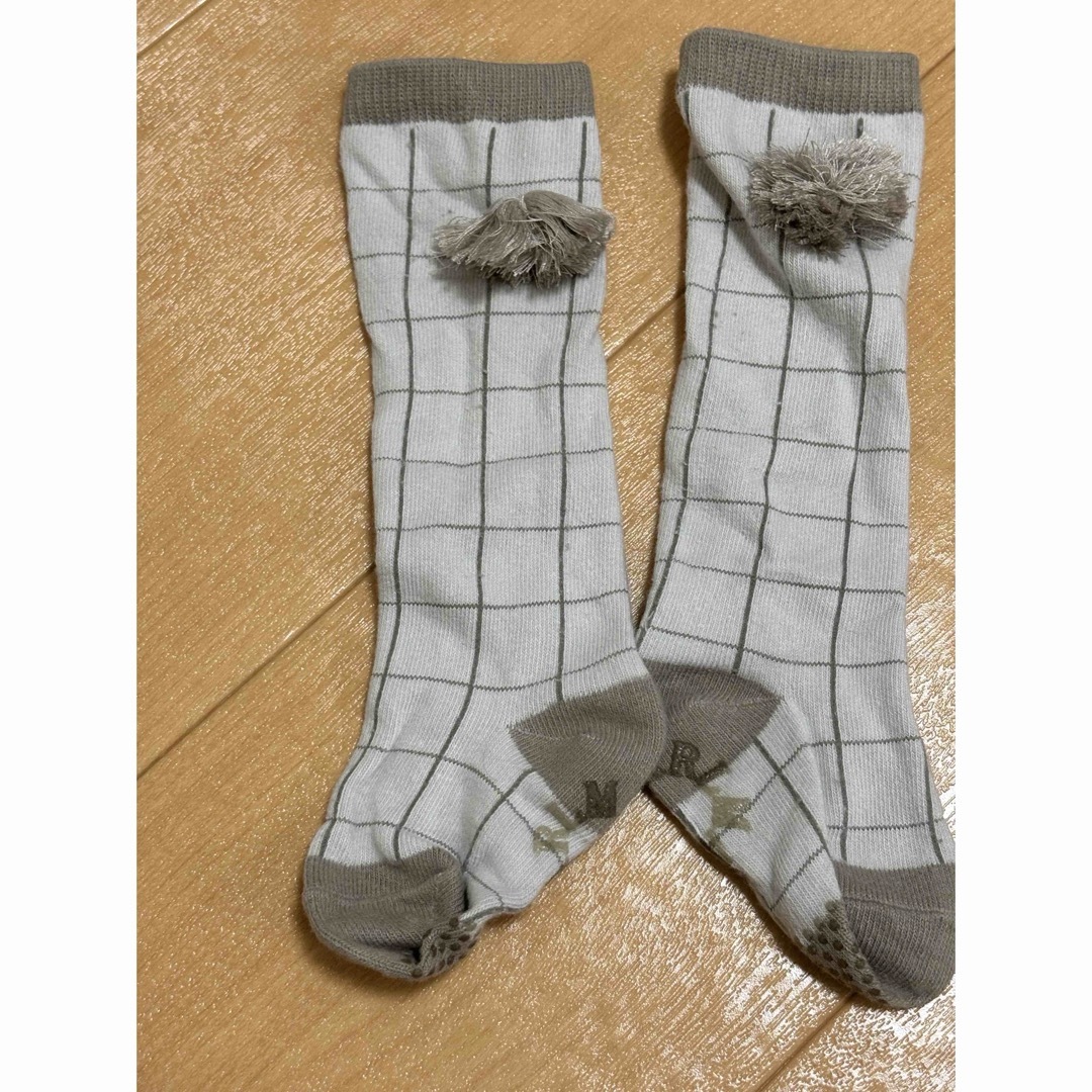 MARLMARL(マールマール)のknee socks 4 graph blue キッズ/ベビー/マタニティのこども用ファッション小物(靴下/タイツ)の商品写真