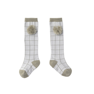 マールマール(MARLMARL)のknee socks 4 graph blue(靴下/タイツ)