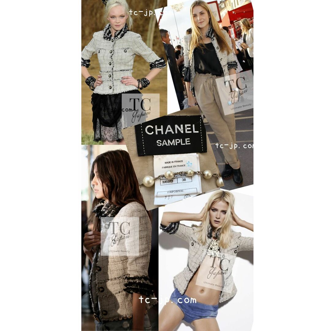 CHANEL(シャネル)のシャネル CHANEL ベージュ 素敵すぎ! 貴重な コットン・ツイード・ジャケット スカート スーツ 34 36 40 レディースのジャケット/アウター(テーラードジャケット)の商品写真