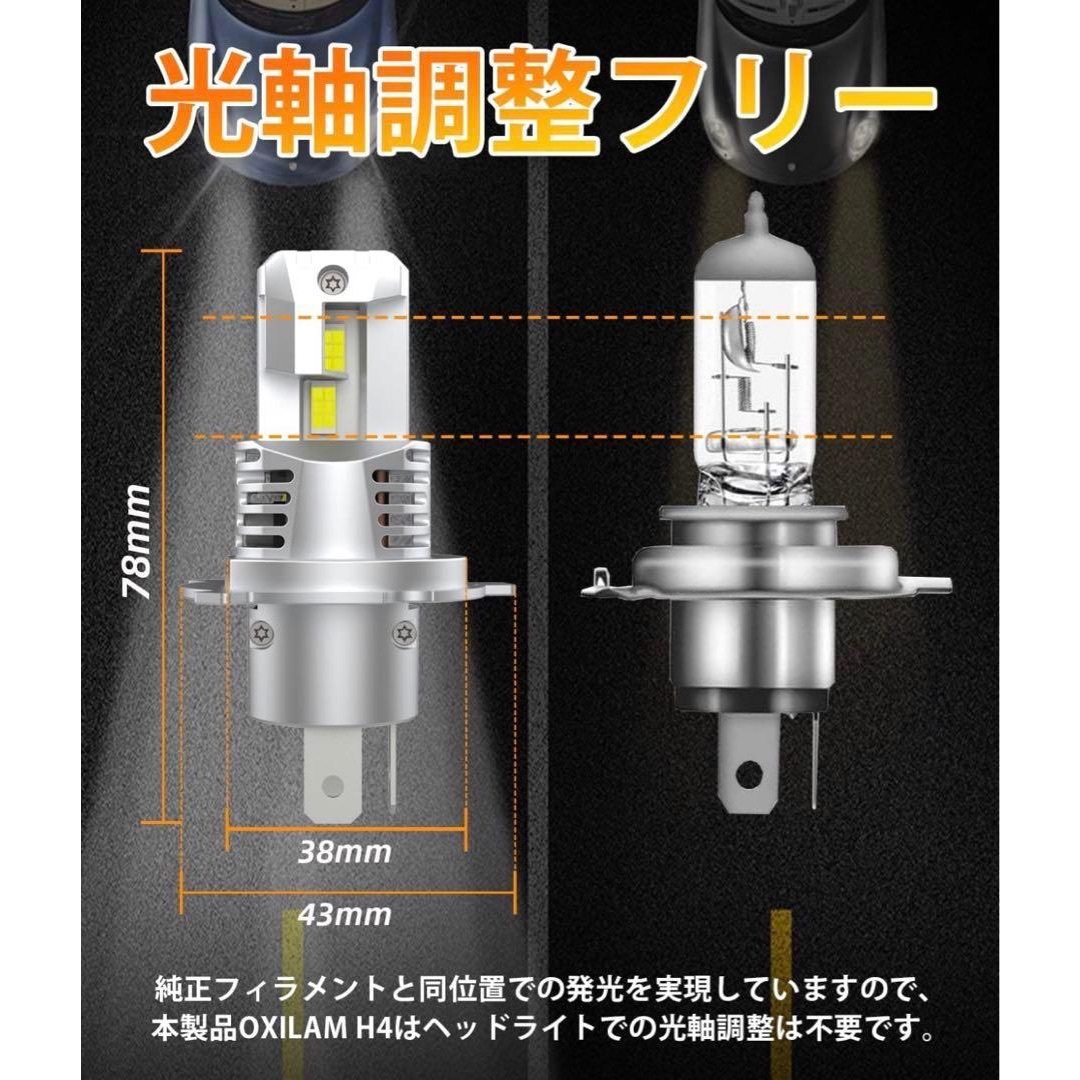 爆光6500K⭐️ 純白色車用 LEDヘッドライト H4 高速回転冷却ファン付