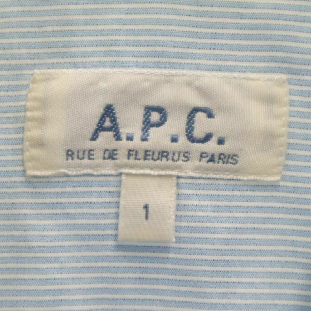 アーペーセー フランス製 ストライプ柄 長袖 シャツ 1 ブルー系 A.P.C. メンズ   【231008】 メール便可 7