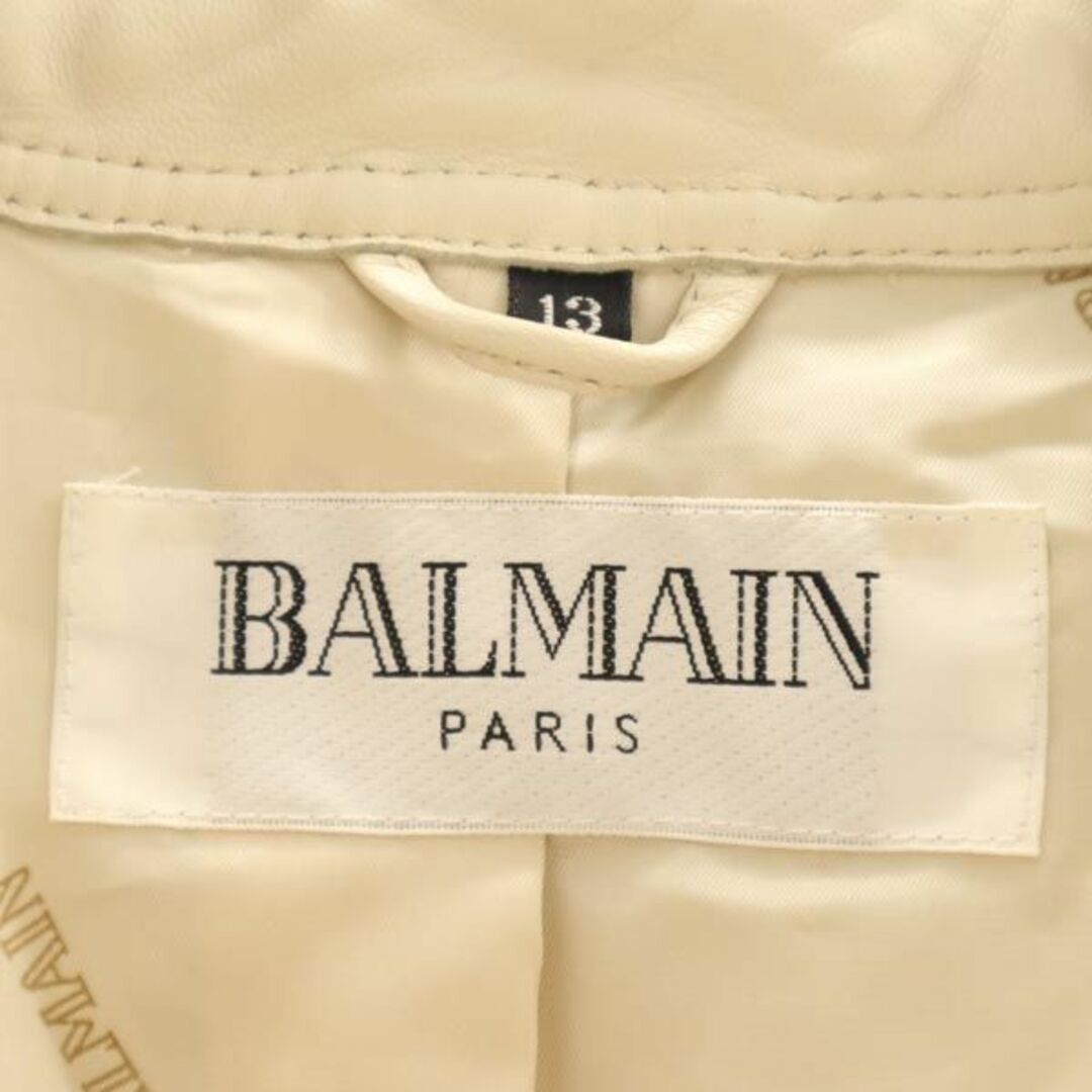 7621　BALMAIN　日本製　レディース　羊革　ラムレザー　ジャケット