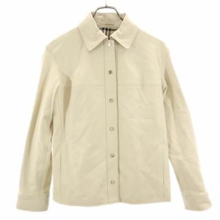 バーバリー(BURBERRY)のバーバリー 羊革 レザージャケット 40 ベージュ BURBERRY 三陽商会 レディース 【中古】  【231008】(ロングコート)