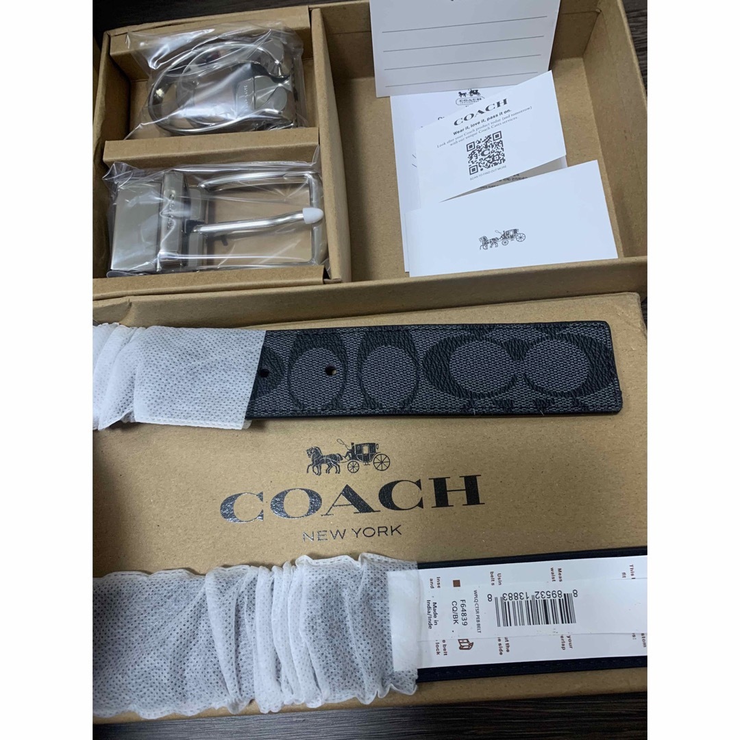 新品未使用　ショッパー付　コーチ　coach ベルト　リバーシブル　プレゼントに